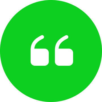Green circle with quotation symbol